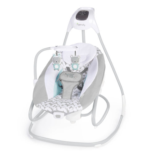 Ingenuity SimpleComfort 2-in-1 Vibrating Lightweight Baby Swing and Rocker Raylan, Gray