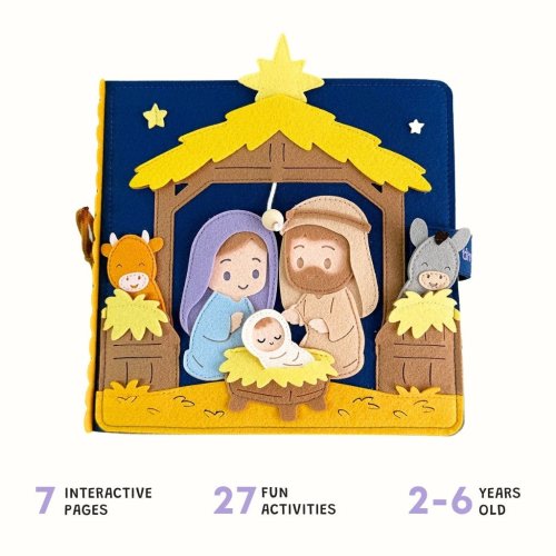 Christmas Bible Stories New Testament Interactive Felt Quiet Books BB2 Handmade Activity Busy Book Educational Christian Toys for Kids – TinyBusy