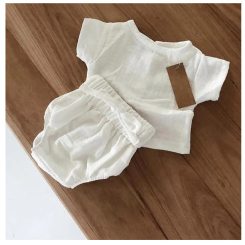 Casual Linen Top With Shorts – Teeny Mini Me