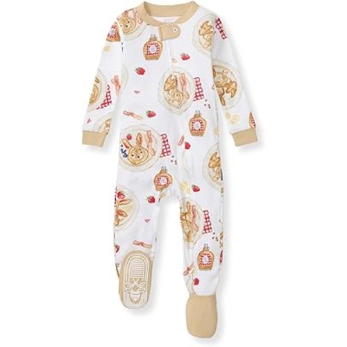 Burt's Bees Baby Boys' Pajamas, Zip-Front Non-Slip Footed Sleeper, Organic Cotton