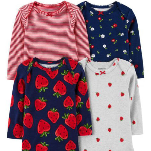 Baby 4-Piece Long-Sleeve Bodysuits