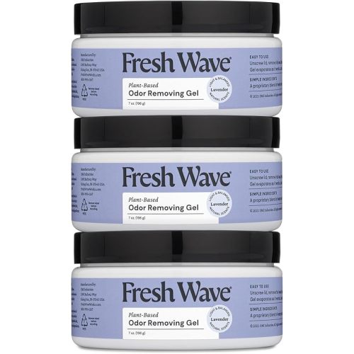 Fresh Wave Lavender Odor Removing Gel, 7 oz., Pack of 3 - Safer Odor Absorbers for Home, Natural Plant-Based Odor Eliminator, Every 7 oz. lasts 15-30 Days, For Cooking, Trash & Pets