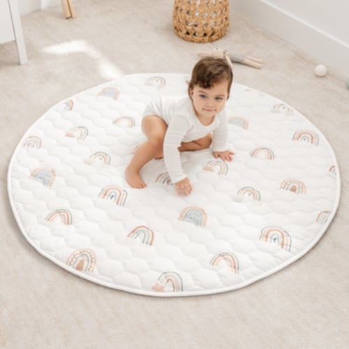 Premium Play Mat with Non-Slip Bottom, Round, Small