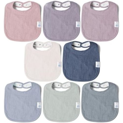 lulumoon Muslin Baby Bibs 100% Cotton Baby Bandana Drool Bibs for Teething and Drooling