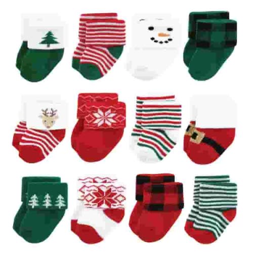 Hudson Baby Terry Socks, 12 Pack, 0-12 Months