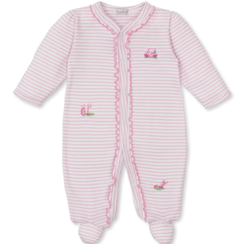 Fairway Foursome Pink Stripe Footie