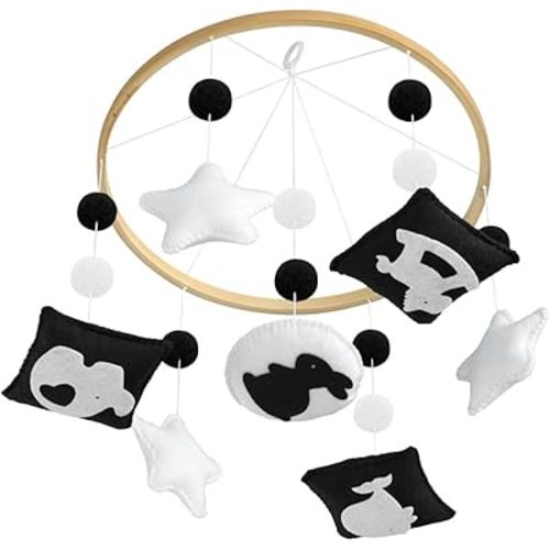 Montessori Mobile Baby for Crib - Black and White Mobile Give Visual Stimulation to Engage Your Newborn - Baby Crib Mobile for Boys & Girls - Perfect Gift for Nursery