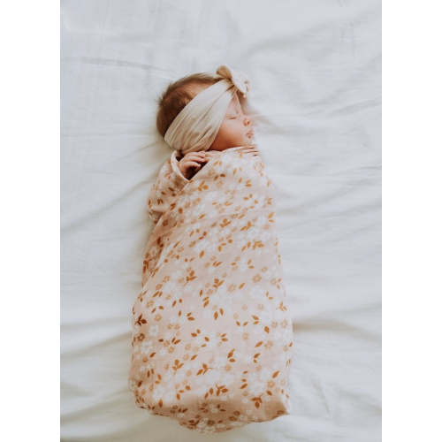 Whimsy Floral Peach Swaddle Blanket – Mini Wander