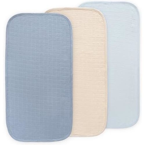 mushie Water Repellent Changing Pad Liners | Cotton (Blue Combo)