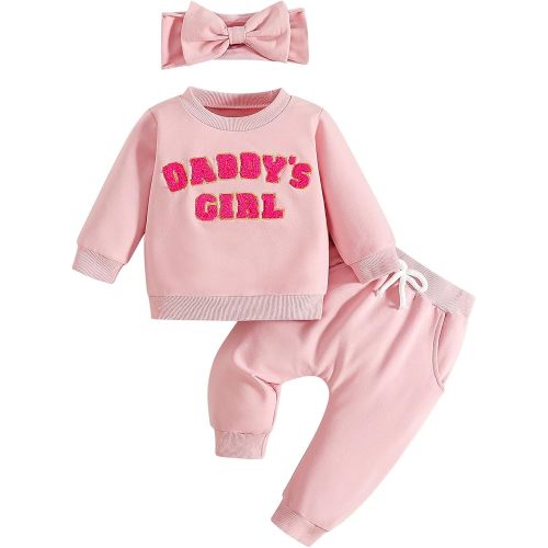 Baby Girl Sweatshirt Clothes Pants Set Joggers Toddler Fall Outfit Infant Sweatsuit