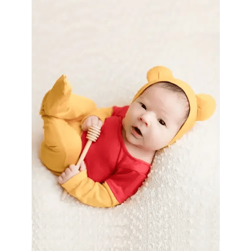 's cute bear hooded footie hat bodysuit - Temu