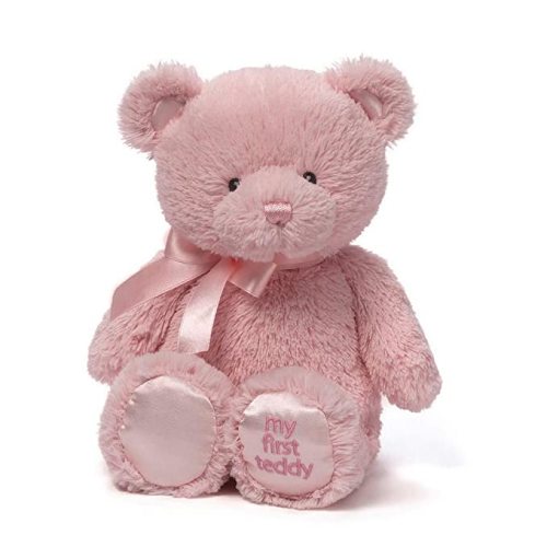 Baby GUND My 1st Teddy Bear Stuffed Animal Plush, Baby Girl Pink, 10"