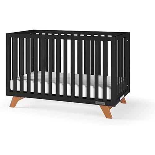 Child Craft SOHO 4-in-1 Convertible Crib, Baby Crib Converts to Day Bed, Toddler Bed and Full Size Bed, 3 Adjustable Mattress Positions, Non-Toxic, Baby Safe Finish (Ebony)