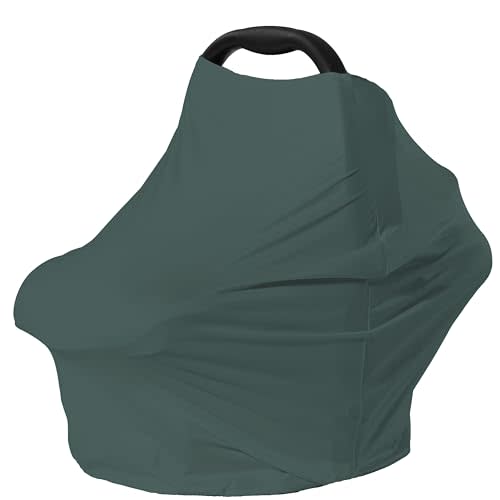 Car Seat Cover Baby for Nursing, Baby Breastfeeding Cover Carseat Canopy Covers, Solid Color Multi-use Nursing Cover for Babies (Roman Green)
