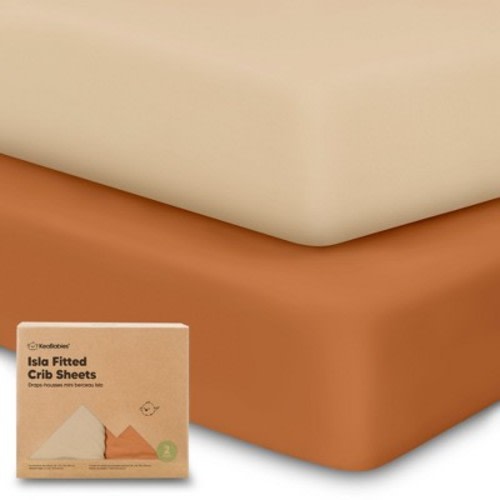 KeaBabies 2pk Isla Fitted Crib Sheets for Boys, Girls, Baby Crib Sheet, Fits Standard Nursery Crib Mattresses, Color: Rust