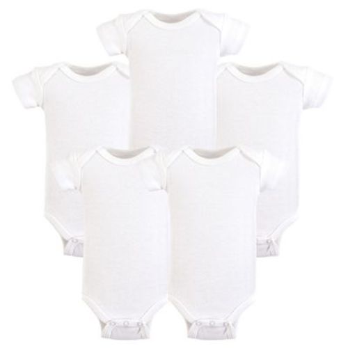 Hudson Baby Cotton Preemie Bodysuits 5-pack, White, Preemie