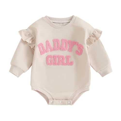 Newborn Baby Girl Fall Winter Clothes Ruffle Long Sleeve Romper Embroidery Onesie Bodysuit Infant Outfit