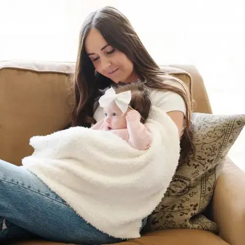 BAMBONI RECEIVING BLANKET | Ivory | Saranoni