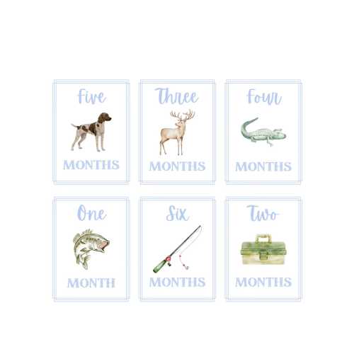 Baby Boy Milestone Cards - Hunting & Fishing