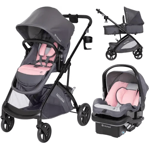 Baby Trend Passport® Switch 6-in-1 Modular Stroller Travel System with EZ-Lift™ PLUS Infant Car Seat, Dash Pink