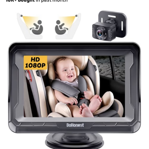 DoHonest Baby Car Camera HD 1080P - Rear-Facing Car Baby Monitor with Night Vision, Adjustable View Angle, Easy Setup, Anti-Glare Display, Safety for Kids & Infants