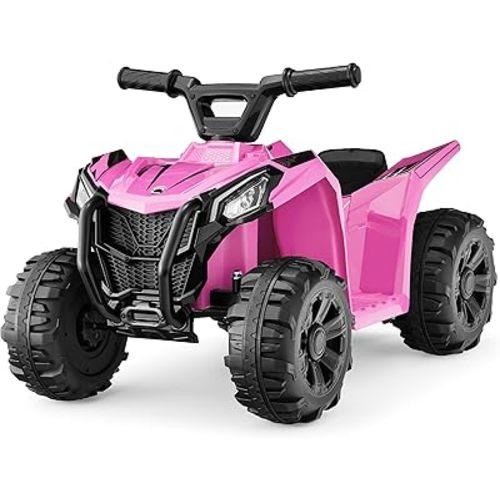 Best Choice Products 6V Kids Ride On Toy, 4-Wheeler Quad ATV Play Car w/ 1.8MPH Max Speed, Treaded Tires, Rubber Handles, Push-Button Accelerator - Pink