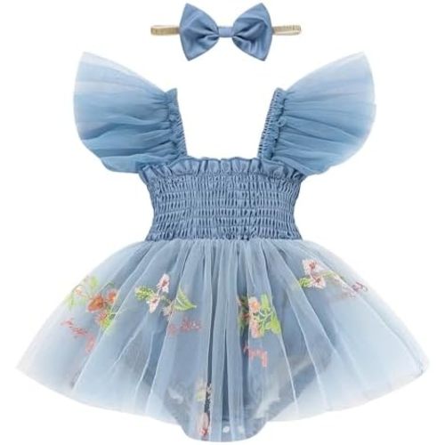 Baby Girl Newborn Clothes Infant Tulle Romper Ruffe Sleeveless Bodysuit Baby Girl Outfits Baby Girl Dress 0-18M