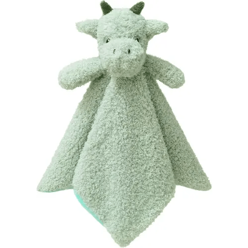 Baby Green Dragon Soft Stuffed Animal Security Blanket, Plush Dinosaur Character Lovey Blanket, Baby Shower/Nursery Gift, Newborn Infant Toddler Snuggle Blankie for Boys Girls, 14 Inches