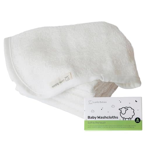 Bamboo Baby Washcloths for Newborns, Soft and Absorbent Baby Wash Cloths Made with Bamboo Viscose, Gentle Infant Bath Cloths for Face, Hands and Body, Durable, Lightweight and Easy-to-Wash, White