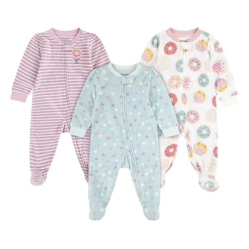 Huggies Unisex Baby 3-pack Footed Fleece Coverall Pajamas