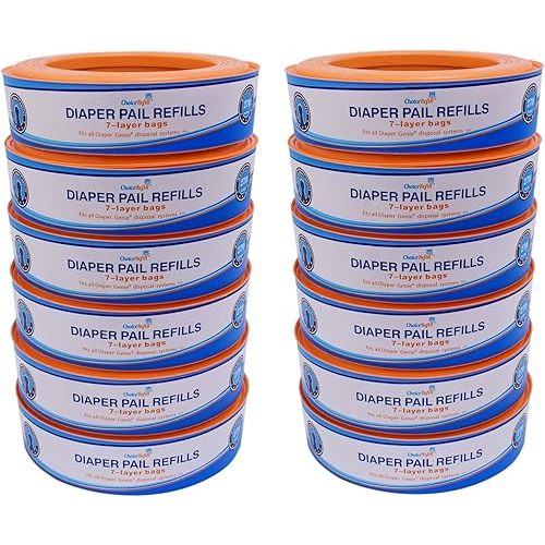 Compatible with Diaper Genie Pails, 12-Pack, 3840 count (12)