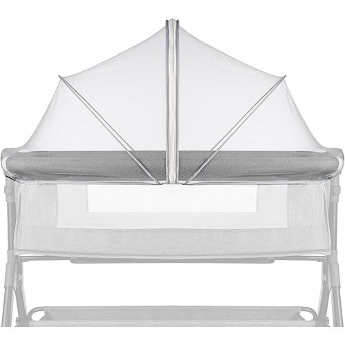 Mosquito Net for Babies Crib to Keep Insects/Bugs/Cats Out, Toddler Bassinet/Bedside Sleeper/Crib Tent Safety Net with Two-Way Zippers & Storage Bag, Breathable Mesh Holes, White