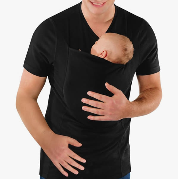 Mens Dad Shirts Baby Carrier Shirt Short Sleeve Skin to Skin New Dad Gifts T-Shirt with Pocket