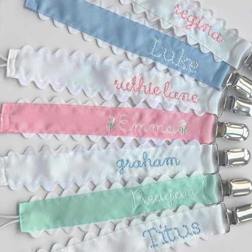 Monogrammed Pacifier Clip, Baby Boy and Baby Girl, Baby Gift, Personalized Pacifier Clip
