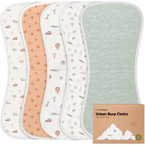 KeaBabies Baby Burp Cloths, Wilderness