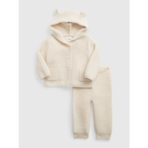 Baby Bear Sweater Outfit Set in french vanilla