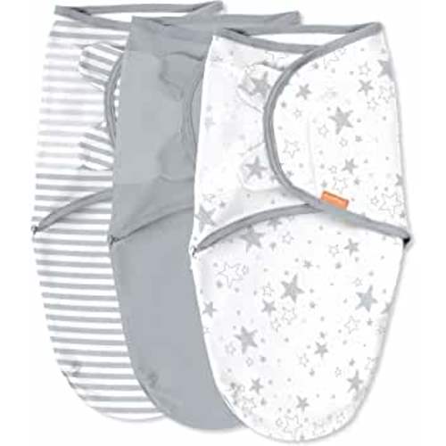 SwaddleMe by Ingenuity Original Swaddle - Size Small/Medium, 0-3 Months, 3-Pack (Twinkle Twinkle)