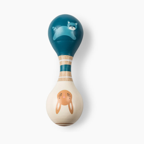 Mary Meyer Leika Wood Rattle - Raccoon & Bunny