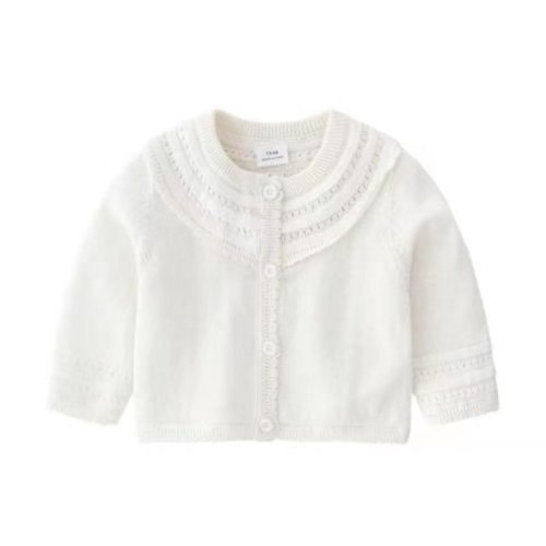 Baby Girls White Cardigan Sweater 3-6M Cotton Baptism Cardigan Christening Sweater White Lace Sweater Baby Summer Sweater New Baby Summer Cardigan Blessings Sweater Dedication