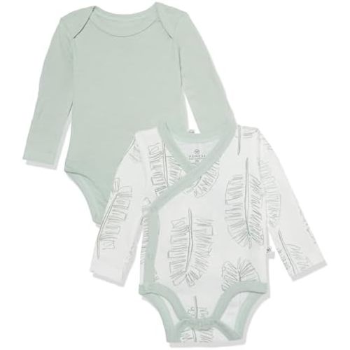 HonestBaby Baby Long Sleeve One-Piece 100% Organic Cotton Bodysuits, Multipack