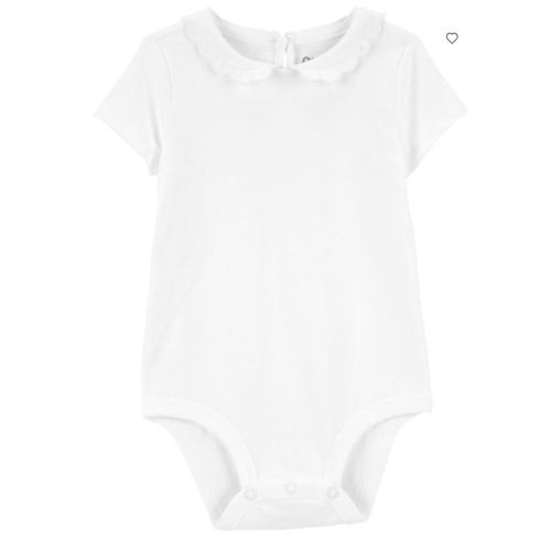 Baby Scalloped Peter Pan Collar Jersey Bodysuit - 3M - Pink