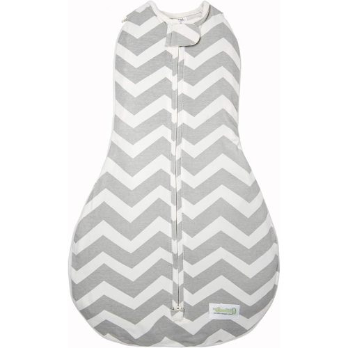 Woombie Grow with Me Baby Swaddle, Convertible Swaddle Fits Babies 0-9 Months, Expands to Wearable Blanket for Babies up to 18 Months, Sleepy Grey Chevron