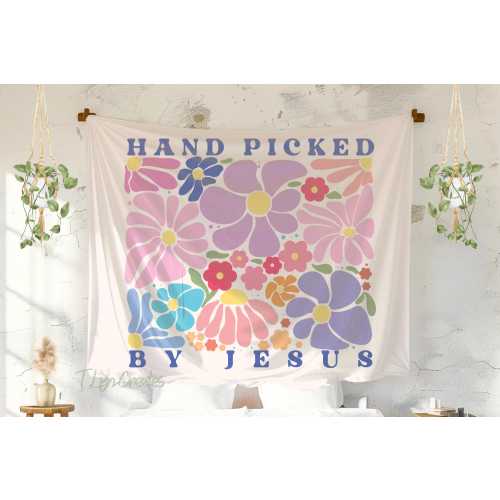 Christian Tapestry, Jeremiah 1:5 Scriptural Floral Wall Art, Girls Bedroom, Kids Room, Nursery, Playroom, Church Classroom Wall, Godly Gift