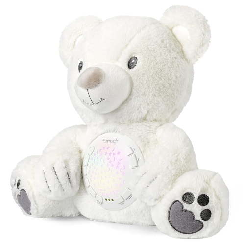 YCFUN Baby Sleep Soother Sounds Machine, Auto-off Timer Night Light Projector for Baby 0 to 24 Month, White