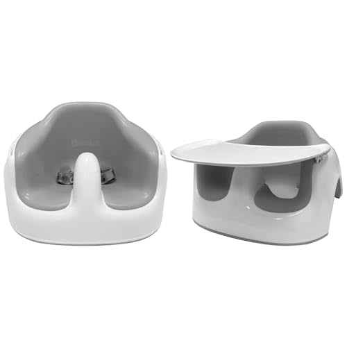Bumbo Floor Seat Lite Combo – Portable Baby Booster Chair with Tray, Floor Seat for Feeding and Playtime, Extra Legroom for Bigger Babies, Combo