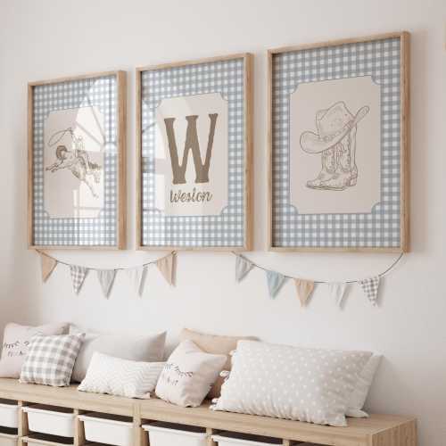 Personalized Cowboy Nursery Art: Rustic Western Decor