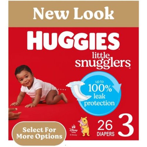 Huggies Little Snugglers Baby Diapers, Size 3 (16-28 lbs), 26 Ct (Select for More)