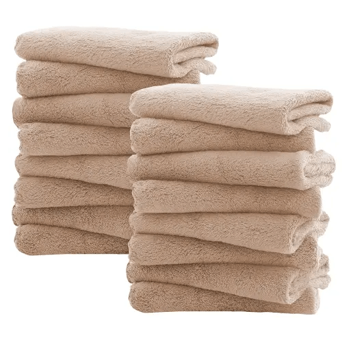 16 Pack Burp Cloths for Baby - 20" by 10" Ultra Absorbent Burping Cloth, Newborn Towel - Milk Spit Up Rags - Burpy Cloths for Unisex, Boy, Girl - Burp Cloths Set (Brown)