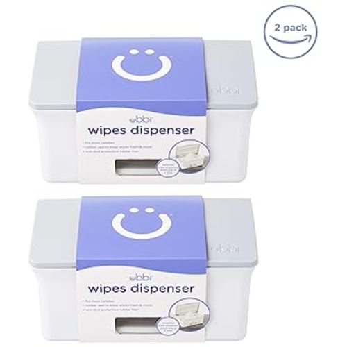 Ubbi Set of 2 Baby Wipes Dispensers with Weighted Plates and Secure Seals, Nursery and Baby Registry Essential to Keep Wipes Fresh and Changing Table Organized, Gray : Amazon.com.au: Baby