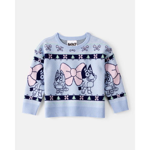 Toddler Girl Christmas Bluey™ Long-Sleeve Sweater - Blue - Carter's | Carter's